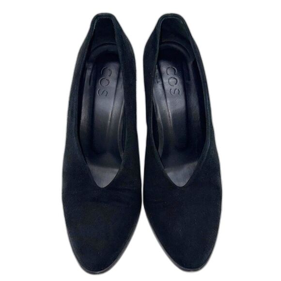 COS Black Suede Block Heel - 39/8-8.5 - Picture 5 of 11
